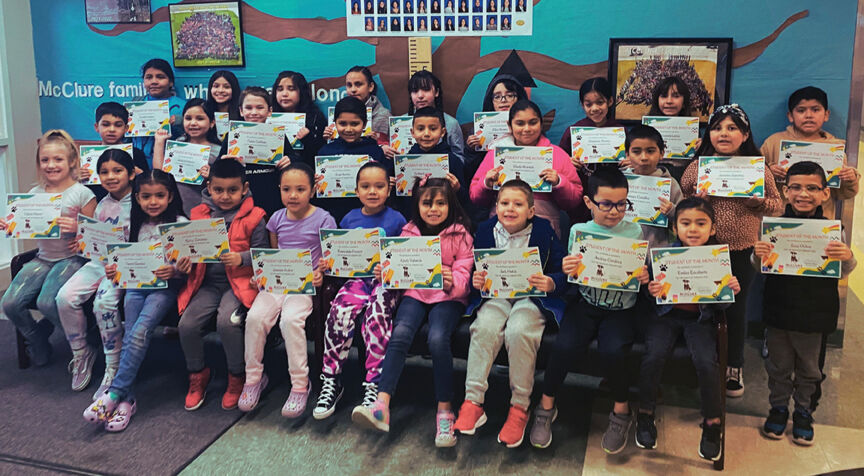 McClure Elementary School students of the month for